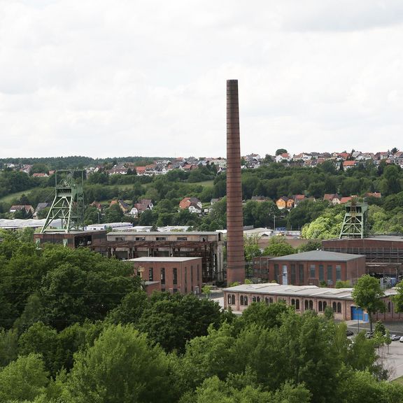 Ausblick von der Halde Reden auf das Grubengelände