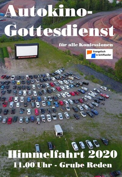 Plakat Autokino - Gottesdienst 2020